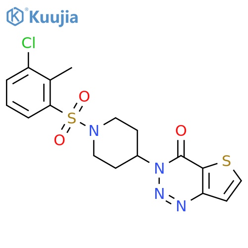 3-1-(3-chloro-2-methylbenzenesulfonyl)piperidin-4-yl-3H,4H-thieno3,2-d1,2,3triazin-4-one structure