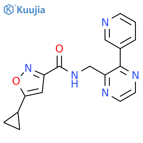 5-cyclopropyl-N-{3-(pyridin-3-yl)pyrazin-2-ylmethyl}-1,2-oxazole-3-carboxamide structure