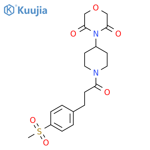 4-{1-[3-(4-methanesulfonylphenyl)propanoyl]piperidin-4-yl}morpholine-3,5-dione structure