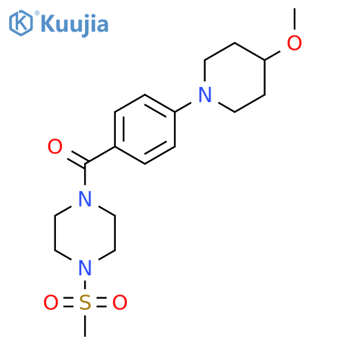 1-methanesulfonyl-4-4-(4-methoxypiperidin-1-yl)benzoylpiperazine structure