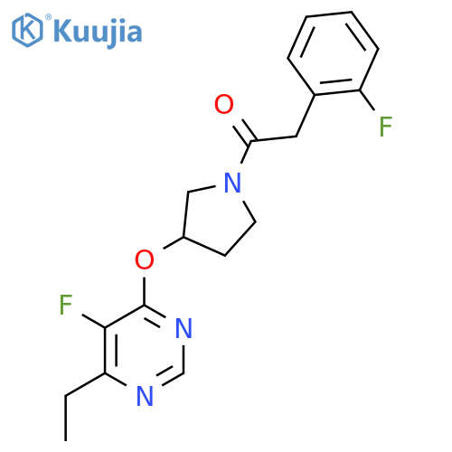 1-(3-((6-Ethyl-5-fluoropyrimidin-4-yl)oxy)pyrrolidin-1-yl)-2-(2-fluorophenyl)ethanone structure