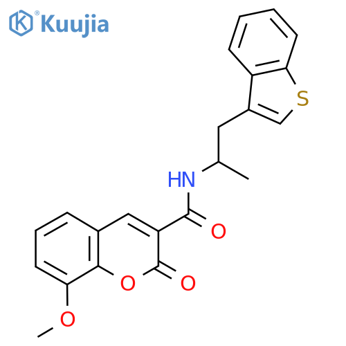 N-1-(1-benzothiophen-3-yl)propan-2-yl-8-methoxy-2-oxo-2H-chromene-3-carboxamide structure