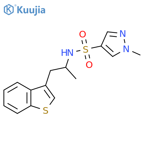 N-1-(1-benzothiophen-3-yl)propan-2-yl-1-methyl-1H-pyrazole-4-sulfonamide structure