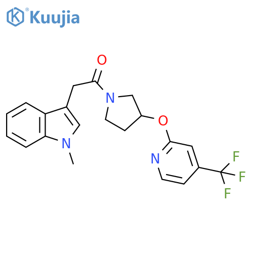 2-(1-Methyl-1H-indol-3-yl)-1-[3-[[4-(trifluoromethyl)-2-pyridinyl]oxy]-1-pyrrolidinyl]ethanone structure