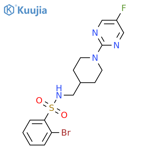 2-bromo-N-[[1-(5-fluoropyrimidin-2-yl)piperidin-4-yl]methyl]benzenesulfonamide structure