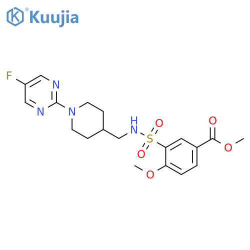 Methyl 3-[[[[1-(5-fluoro-2-pyrimidinyl)-4-piperidinyl]methyl]amino]sulfonyl]-4-methoxybenzoate structure