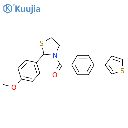 [2-(4-methoxyphenyl)-1,3-thiazolidin-3-yl]-(4-thiophen-3-ylphenyl)methanone structure