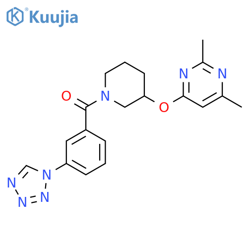 2,4-dimethyl-6-({1-[3-(1H-1,2,3,4-tetrazol-1-yl)benzoyl]piperidin-3-yl}oxy)pyrimidine structure