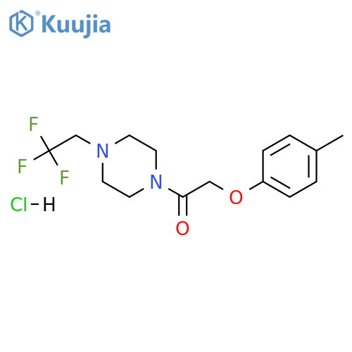 2-(4-methylphenoxy)-1-4-(2,2,2-trifluoroethyl)piperazin-1-ylethan-1-one hydrochloride structure