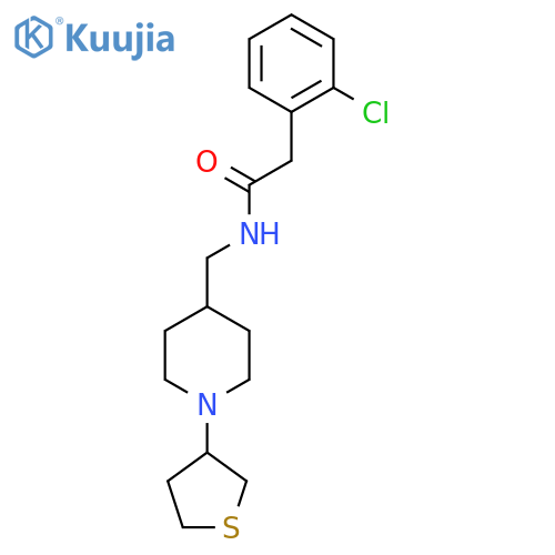 2-(2-chlorophenyl)-N-{[1-(thiolan-3-yl)piperidin-4-yl]methyl}acetamide structure