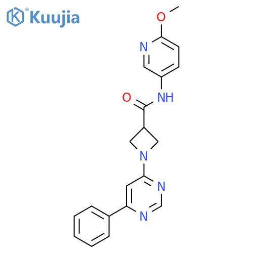 N-(6-methoxypyridin-3-yl)-1-(6-phenylpyrimidin-4-yl)azetidine-3-carboxamide structure