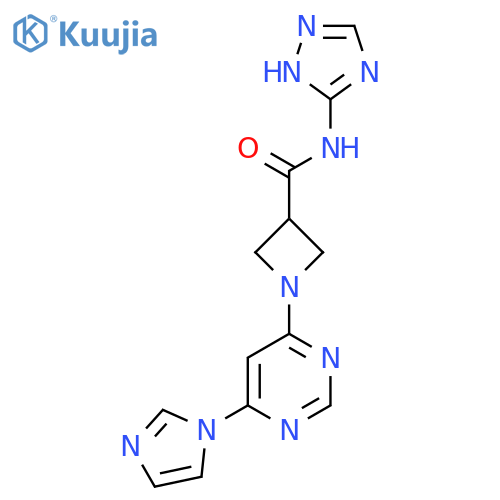 1-[6-(1H-imidazol-1-yl)pyrimidin-4-yl]-N-(1H-1,2,4-triazol-5-yl)azetidine-3-carboxamide structure