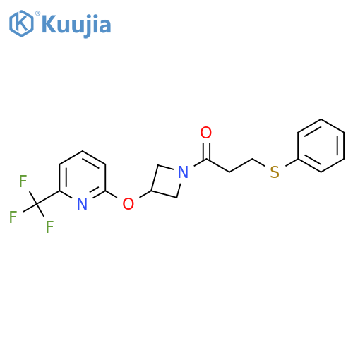 3-(phenylsulfanyl)-1-(3-{[6-(trifluoromethyl)pyridin-2-yl]oxy}azetidin-1-yl)propan-1-one structure
