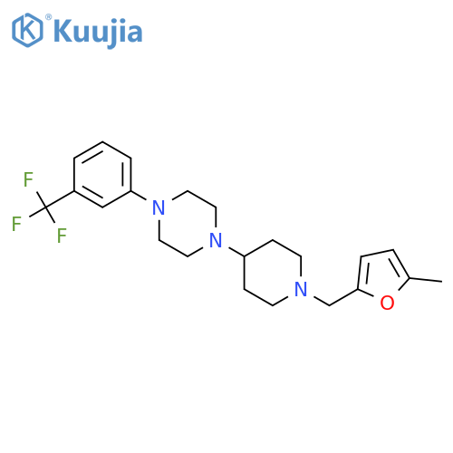 1-{1-[(5-methylfuran-2-yl)methyl]piperidin-4-yl}-4-[3-(trifluoromethyl)phenyl]piperazine structure