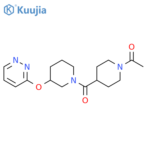 1-{4-[3-(pyridazin-3-yloxy)piperidine-1-carbonyl]piperidin-1-yl}ethan-1-one structure