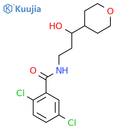 2,5-dichloro-N-[3-hydroxy-3-(oxan-4-yl)propyl]benzamide structure