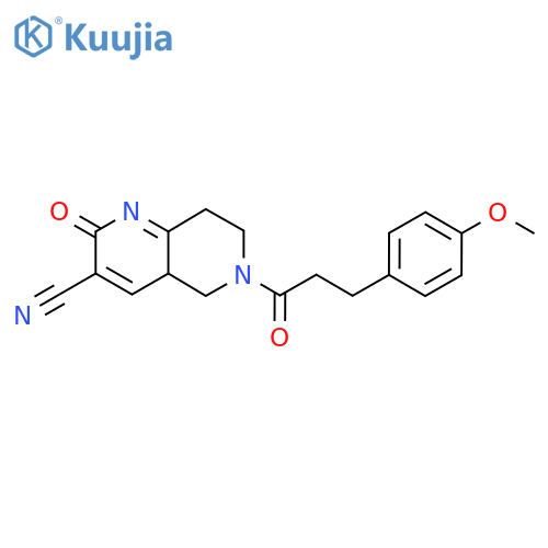 6-[3-(4-Methoxyphenyl)propanoyl]-2-oxo-4a,5,7,8-tetrahydro-1,6-naphthyridine-3-carbonitrile structure