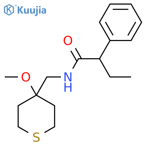 N-[(4-methoxythian-4-yl)methyl]-2-phenylbutanamide structure