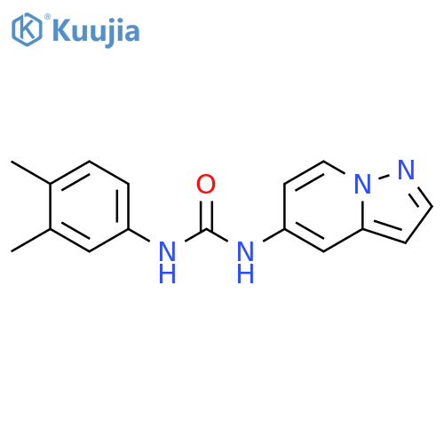 1-(3,4-dimethylphenyl)-3-{pyrazolo[1,5-a]pyridin-5-yl}urea structure