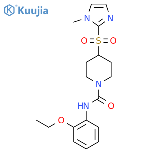 N-(2-ethoxyphenyl)-4-((1-methyl-1H-imidazol-2-yl)sulfonyl)piperidine-1-carboxamide structure