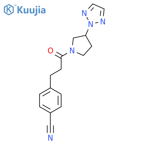 4-{3-oxo-3-3-(2H-1,2,3-triazol-2-yl)pyrrolidin-1-ylpropyl}benzonitrile structure