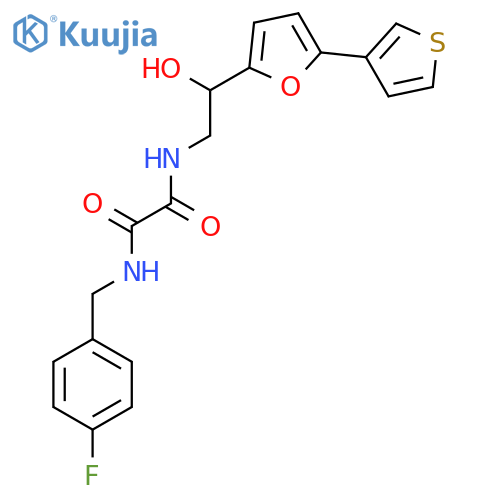 N'-(4-fluorophenyl)methyl-N-{2-hydroxy-2-5-(thiophen-3-yl)furan-2-ylethyl}ethanediamide structure
