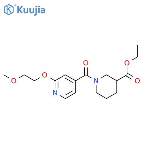 ethyl 1-[2-(2-methoxyethoxy)pyridine-4-carbonyl]piperidine-3-carboxylate structure