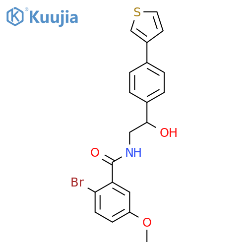 2-bromo-N-{2-hydroxy-2-[4-(thiophen-3-yl)phenyl]ethyl}-5-methoxybenzamide structure