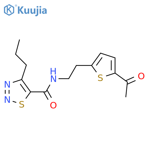 N-[2-(5-acetylthiophen-2-yl)ethyl]-4-propyl-1,2,3-thiadiazole-5-carboxamide structure