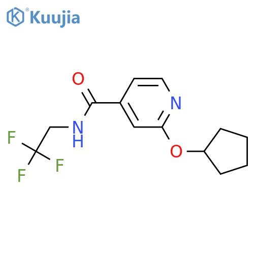2-cyclopentyloxy-N-(2,2,2-trifluoroethyl)pyridine-4-carboxamide structure