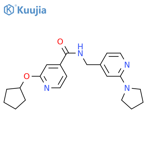 2-cyclopentyloxy-N-[(2-pyrrolidin-1-ylpyridin-4-yl)methyl]pyridine-4-carboxamide structure