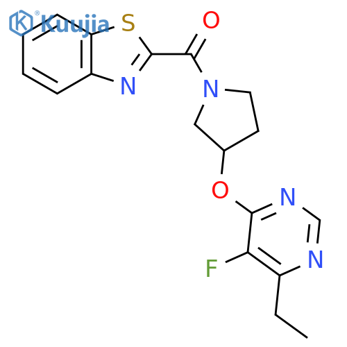 Benzo[d]thiazol-2-yl(3-((6-ethyl-5-fluoropyrimidin-4-yl)oxy)pyrrolidin-1-yl)methanone structure