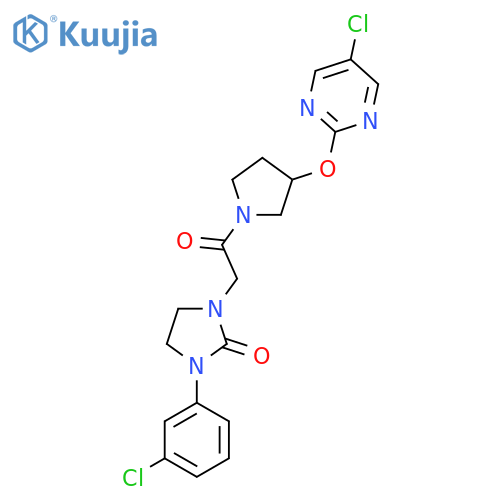 1-(3-chlorophenyl)-3-(2-{3-(5-chloropyrimidin-2-yl)oxypyrrolidin-1-yl}-2-oxoethyl)imidazolidin-2-one structure