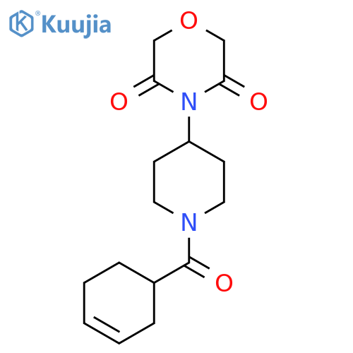 4-[1-(cyclohex-3-ene-1-carbonyl)piperidin-4-yl]morpholine-3,5-dione structure