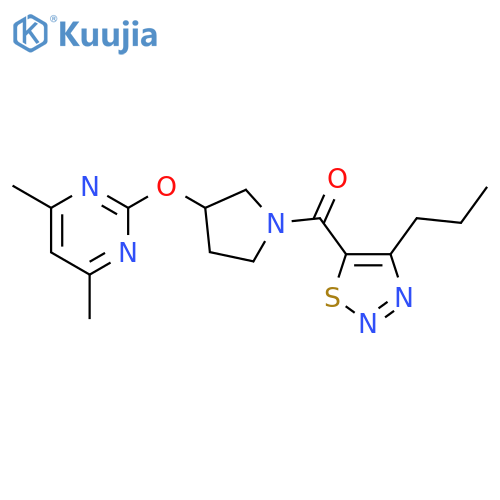 (3-((4,6-Dimethylpyrimidin-2-yl)oxy)pyrrolidin-1-yl)(4-propyl-1,2,3-thiadiazol-5-yl)methanone structure