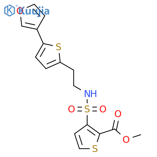 methyl 3-({2-5-(furan-3-yl)thiophen-2-ylethyl}sulfamoyl)thiophene-2-carboxylate structure