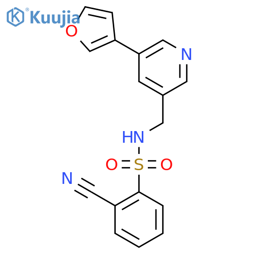 2-cyano-N-{5-(furan-3-yl)pyridin-3-ylmethyl}benzene-1-sulfonamide structure