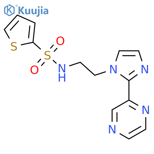 N-{2-2-(pyrazin-2-yl)-1H-imidazol-1-ylethyl}thiophene-2-sulfonamide structure