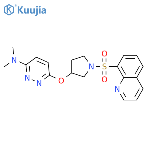 N,N-dimethyl-6-{[1-(quinoline-8-sulfonyl)pyrrolidin-3-yl]oxy}pyridazin-3-amine structure