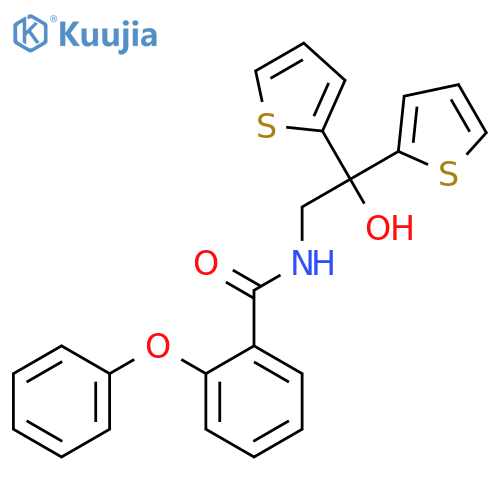 N-2-hydroxy-2,2-bis(thiophen-2-yl)ethyl-2-phenoxybenzamide structure