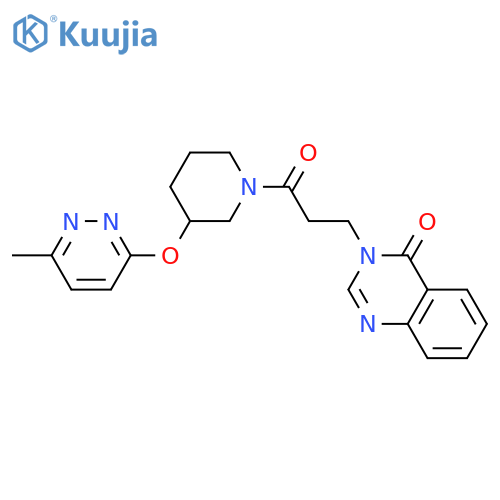 3-(3-{3-[(6-methylpyridazin-3-yl)oxy]piperidin-1-yl}-3-oxopropyl)-3,4-dihydroquinazolin-4-one structure