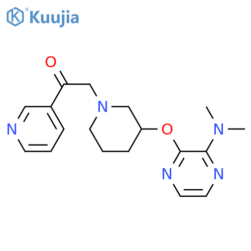 1-(3-{3-(dimethylamino)pyrazin-2-yloxy}piperidin-1-yl)-2-(pyridin-3-yl)ethan-1-one structure