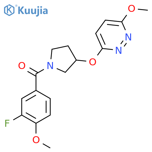 3-{[1-(3-fluoro-4-methoxybenzoyl)pyrrolidin-3-yl]oxy}-6-methoxypyridazine structure