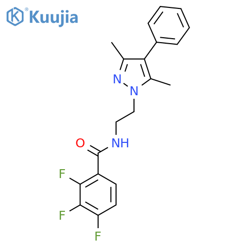 N-[2-(3,5-dimethyl-4-phenyl-1H-pyrazol-1-yl)ethyl]-2,3,4-trifluorobenzamide structure