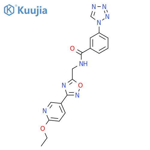N-{[3-(6-ethoxypyridin-3-yl)-1,2,4-oxadiazol-5-yl]methyl}-3-(1H-1,2,3,4-tetrazol-1-yl)benzamide structure