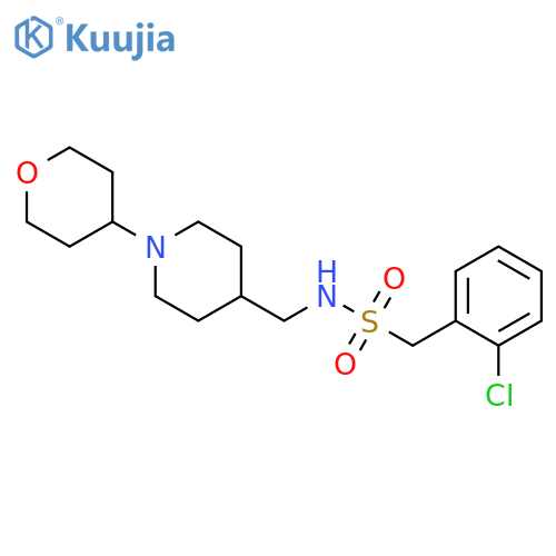 1-(2-chlorophenyl)-N-{[1-(oxan-4-yl)piperidin-4-yl]methyl}methanesulfonamide structure