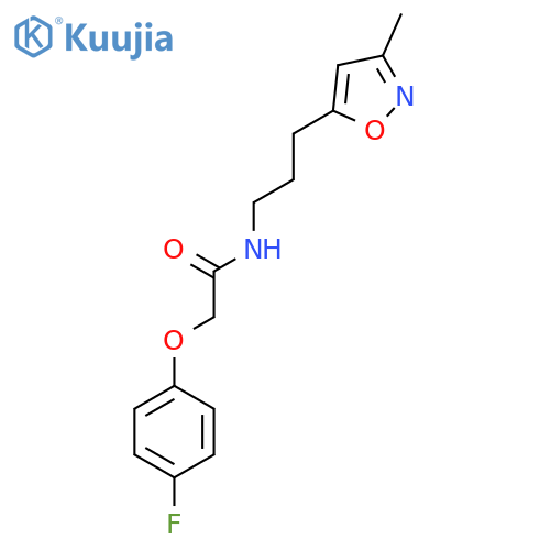 2-(4-fluorophenoxy)-N-[3-(3-methyl-1,2-oxazol-5-yl)propyl]acetamide structure