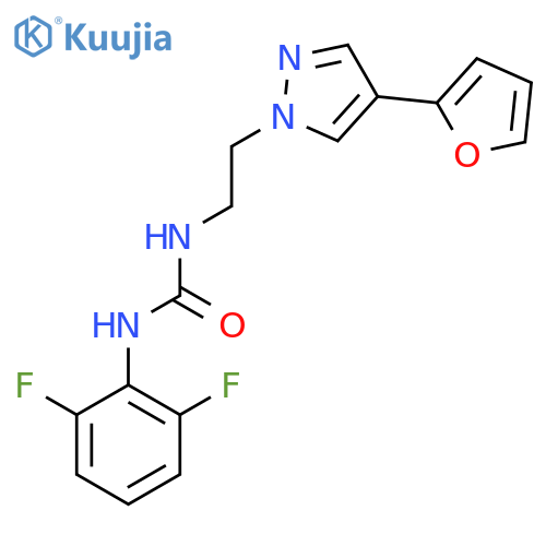 1-(2,6-difluorophenyl)-3-{2-[4-(furan-2-yl)-1H-pyrazol-1-yl]ethyl}urea structure