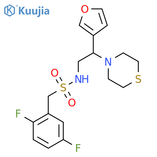 1-(2,5-difluorophenyl)-N-2-(furan-3-yl)-2-(thiomorpholin-4-yl)ethylmethanesulfonamide structure