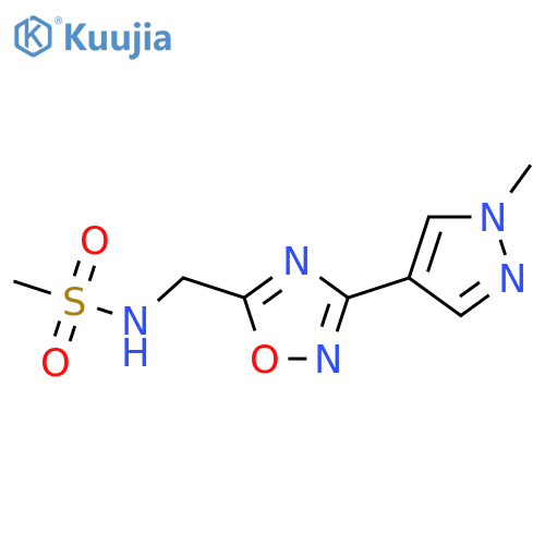 N-{3-(1-methyl-1H-pyrazol-4-yl)-1,2,4-oxadiazol-5-ylmethyl}methanesulfonamide structure